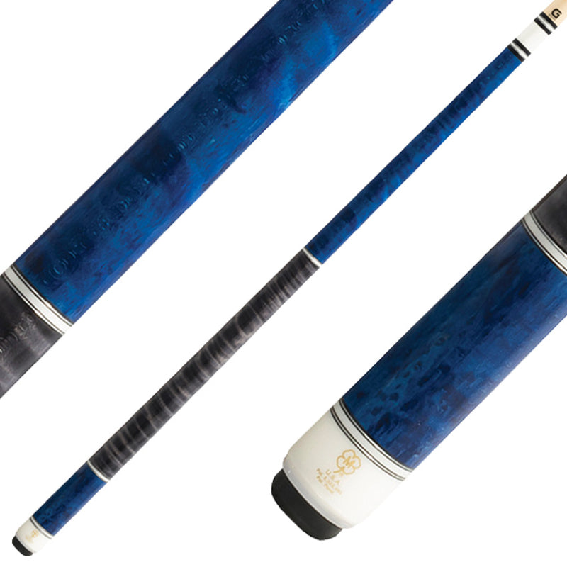 McDermott H554 H-Series No Wrap Pool Cue - Blue and Gray Stained Maple