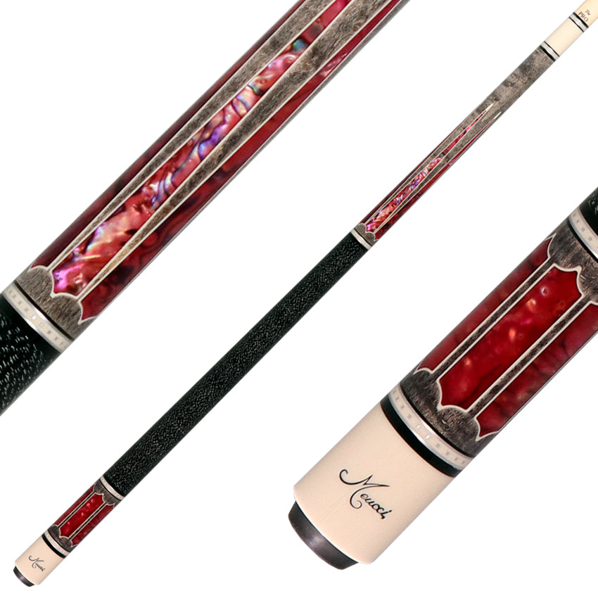 Meucci Century Series 2020GYPKBKWHP Pool Cue - Gray - Pink Pearl - Black and White - No-Wrap with Pro Shaft