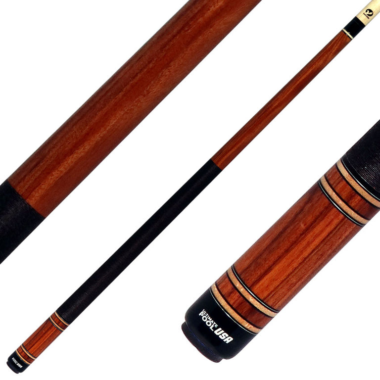 Viking UPUSA004 Ultimate Pool USA Range Series Pool Cue - Pau Ferro with Black and Walnut Linen Wrap