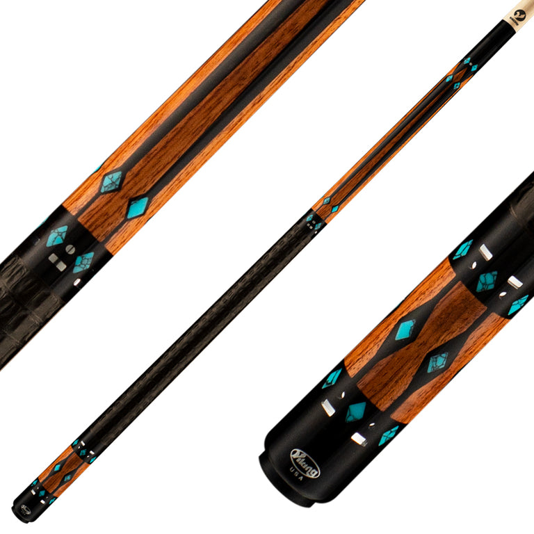 Viking OV0800 Ovation Series Ebony with Bubinga and Turquoise Inlays Play Cue