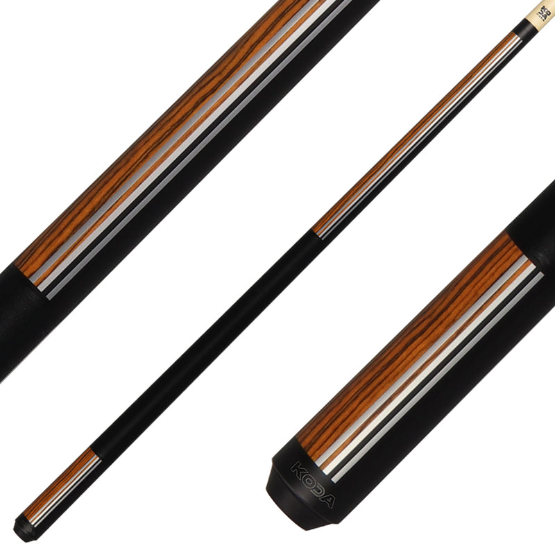 KODA KD29BC Pool Cue - Split Design Black and Bocote Graphic