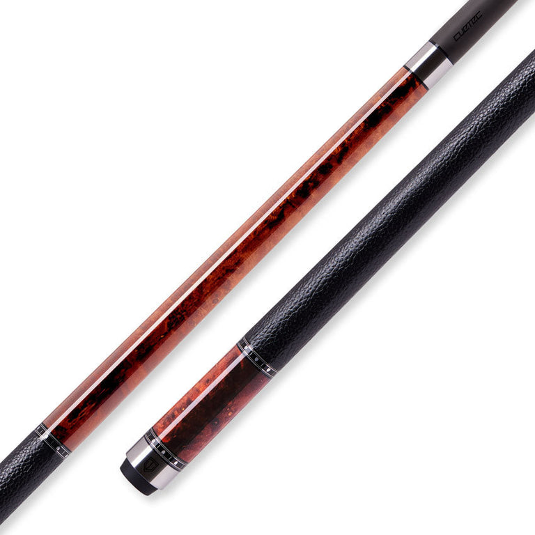 Cuetec 95-112LTW Cynergy Truewood Mappa Burl 2 Leather Wrap Play Cue - 12.5mm