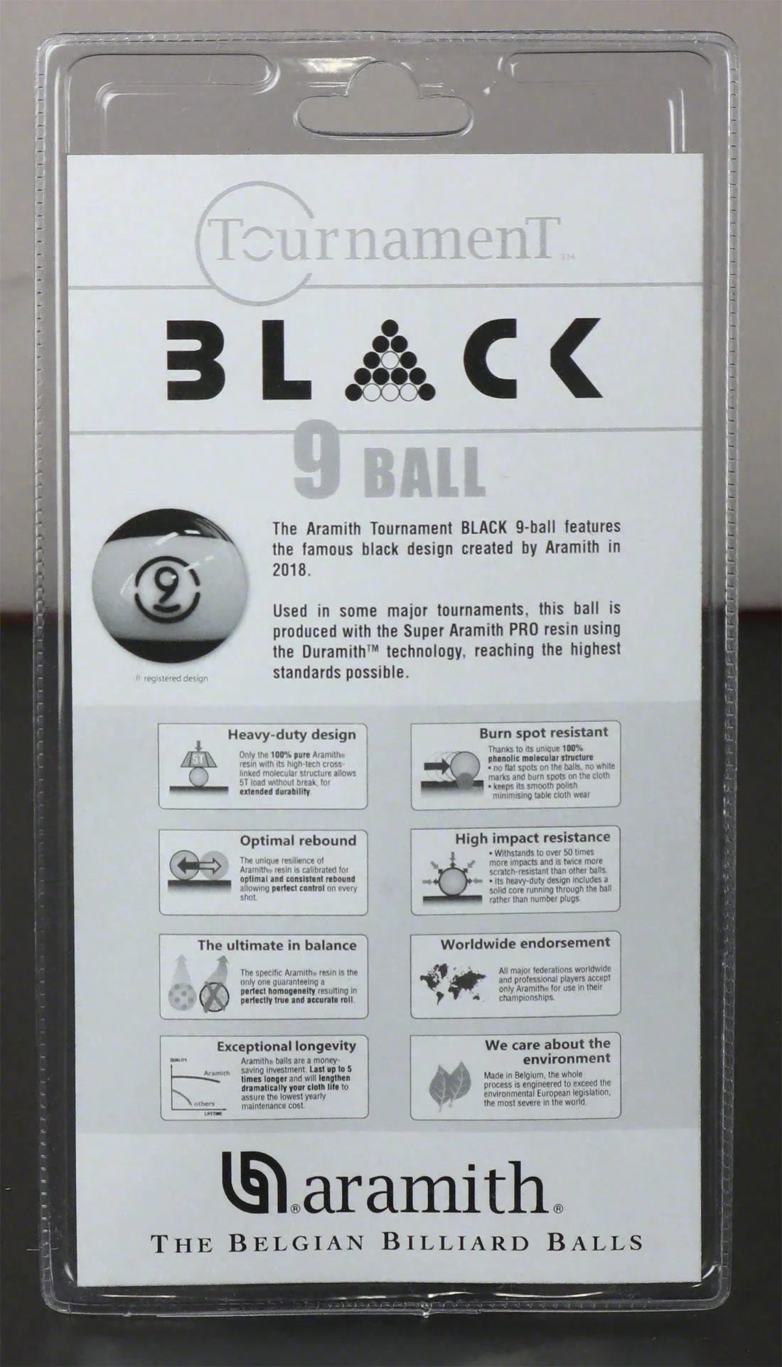 Aramith Tournament BLACK 9 Ball