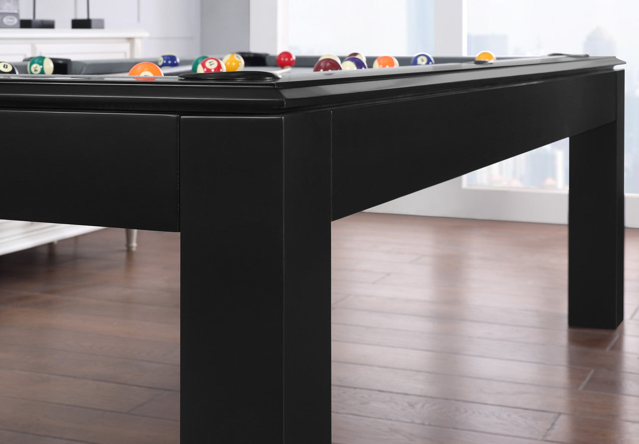 Aragon 7 Foot Pool Table with Dining Top Black