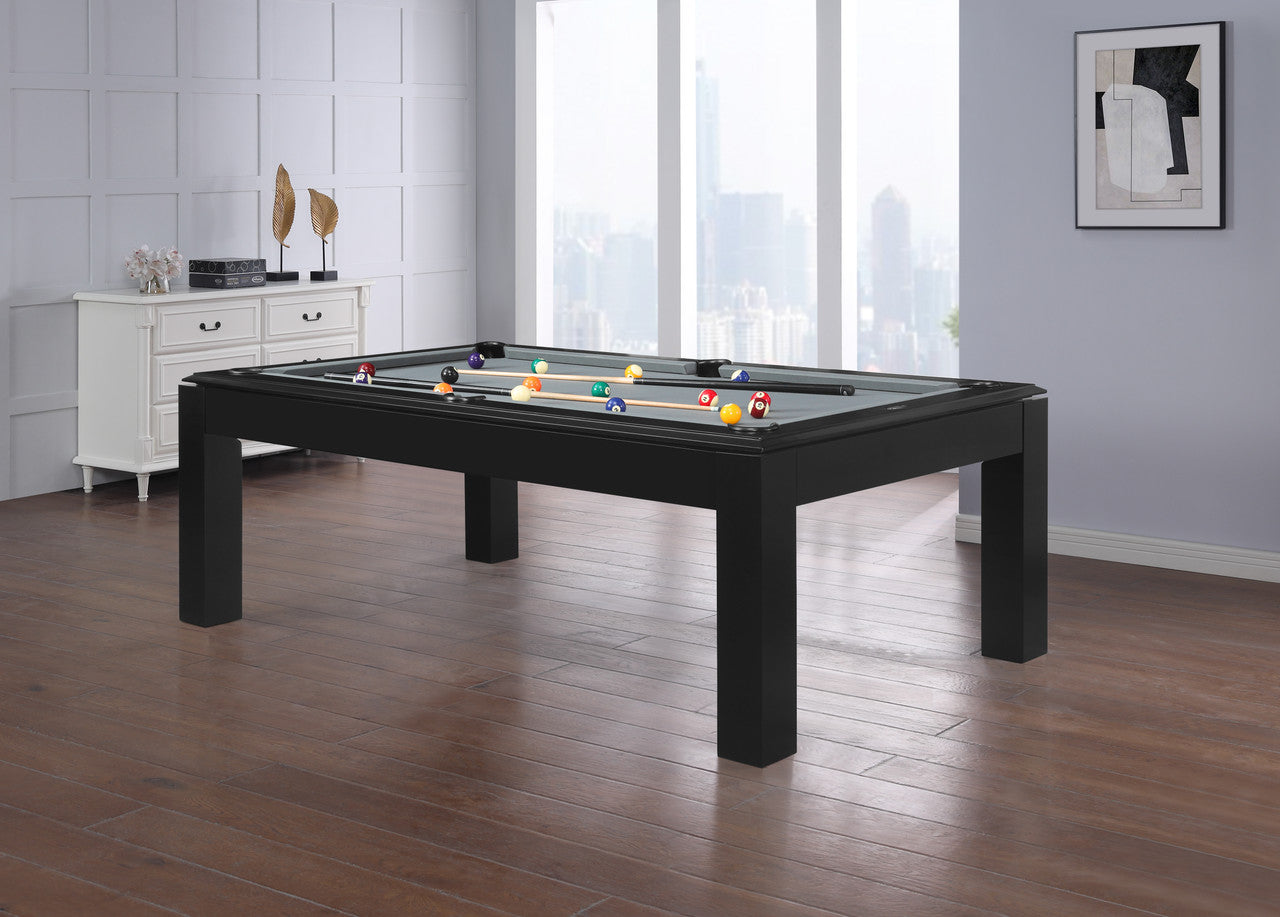 Aragon 7 Foot Pool Table with Dining Top Black