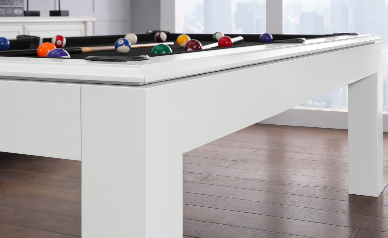 Aragon 7 Foot Pool Table with Dining Top White