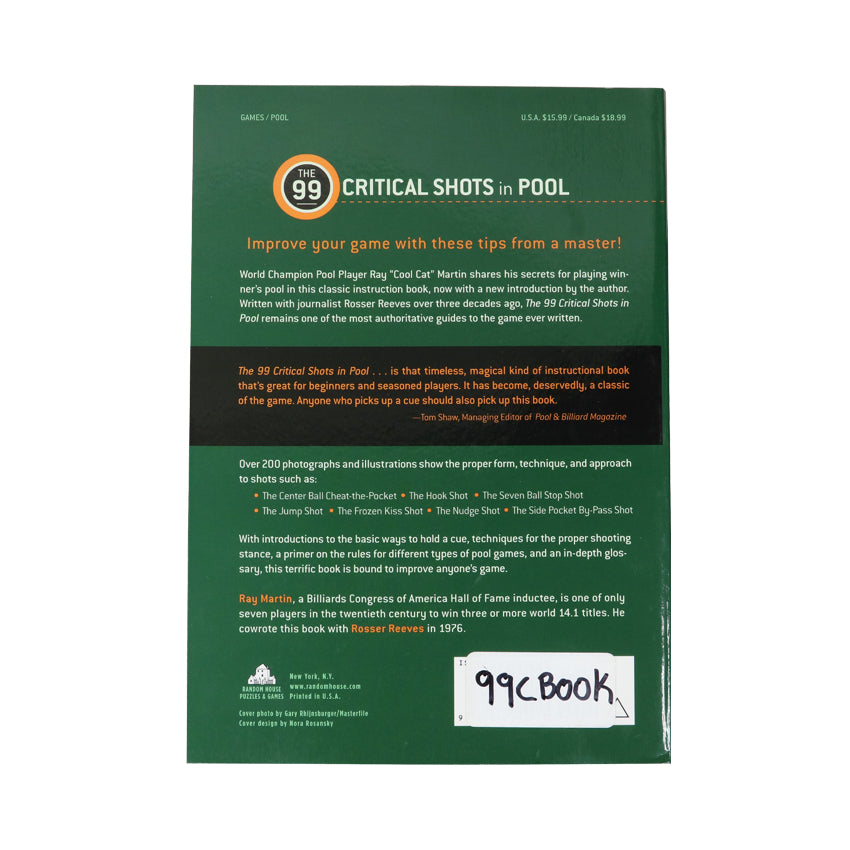 The 99 Critical Shots In Pool Book