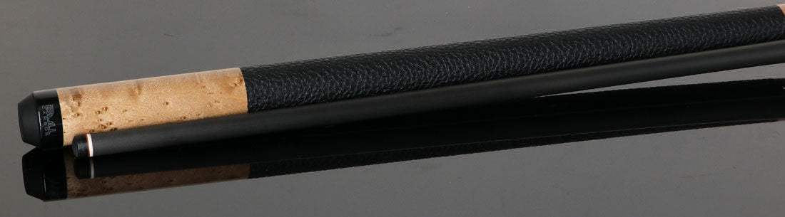 Bull Carbon BCC12C1 Play Cue - Taupe-Stained Birdseye Maple with Textured Leather Wrap