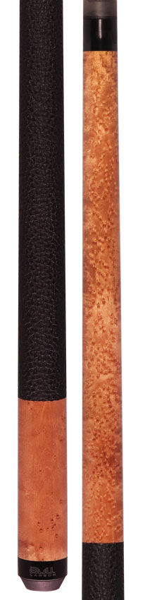 Bull Carbon BCC12C1 Play Cue - Taupe-Stained Birdseye Maple with Textured Leather Wrap