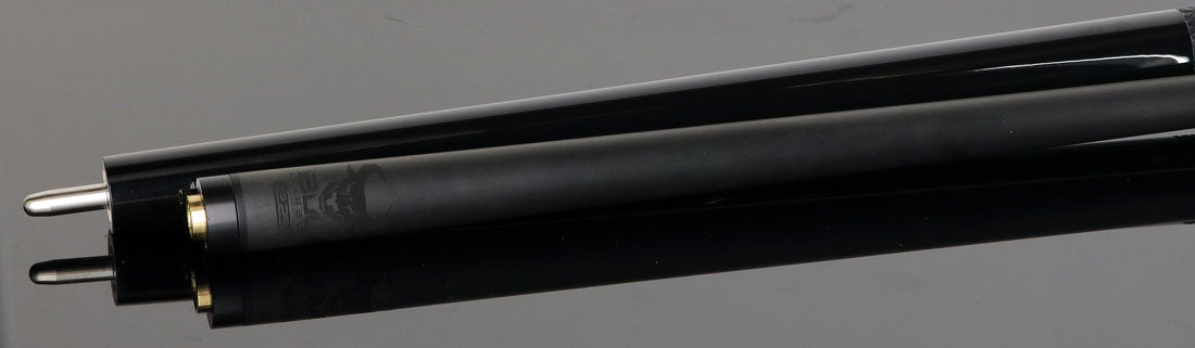 Bull Carbon BCD1BK6 Black with Galaxy Inlays Play Cue with Textured Leather Wrap