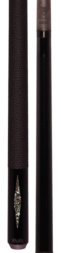 Bull Carbon BCD1BK6 Black with Galaxy Inlays Play Cue with Textured Leather Wrap