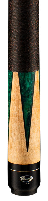 Viking Bedlam Series Cue - Khaki Stain and Green Commando Pearl - BE0304