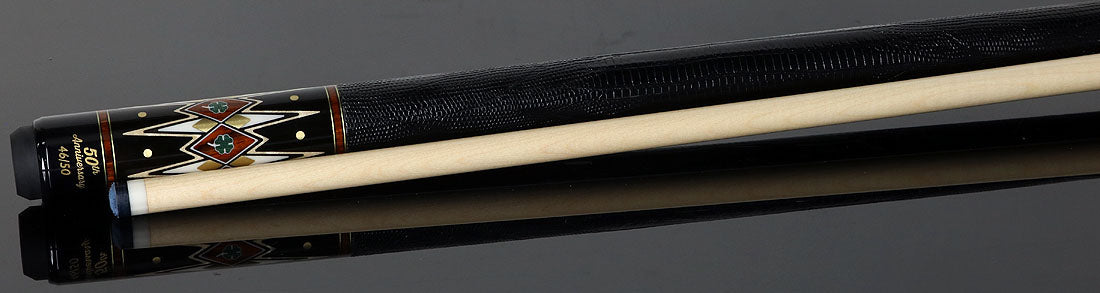 McDermott MCD50 50th Anniversary Series Pool Cue -Birdseye Maple with Ebony, Cocobolo, and Malachite Points Cue with i2 Shaft and Commemorative 1x1 Case