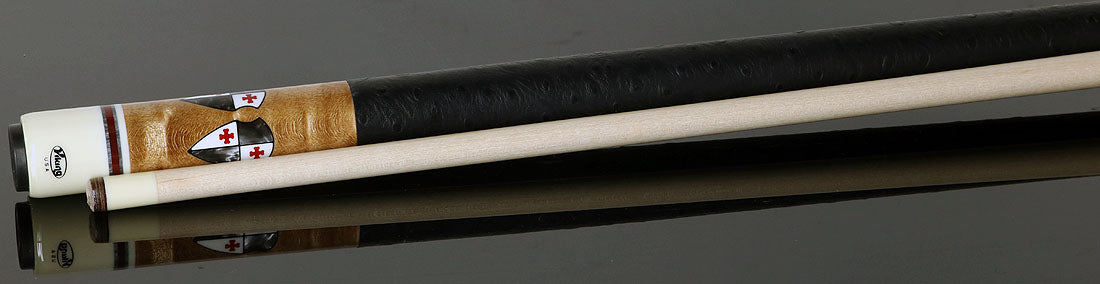 Viking  DF0804 Defender Series Pool Cue - Maple with Smoke Sword Points and Shield Inlays