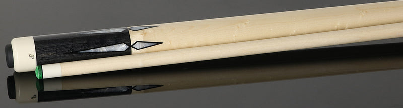J Pechauer JP10T JP T Series No Wrap Pool Cue - Carbon-Stained Maple with Sim. Ivory Points