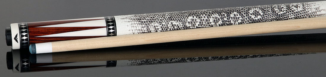 Cueroc CR-B05 Pterosaur Pool Cue - Rengas with White Juma Points and Ring-Tailed Lizard Wrap