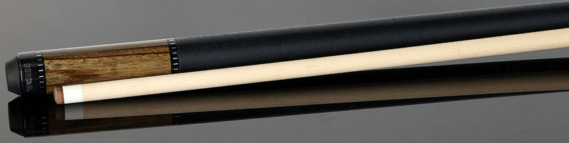 KODA KD38GY Gray-Stained Zebrawood Pool Cue with Linen Wrap