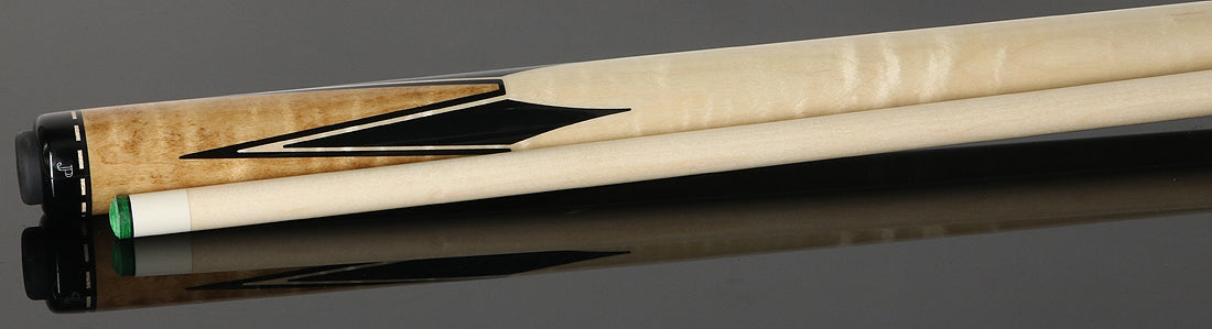 J Pechauer JP11T JP T Series Natural-Stained Maple with Sim. Ebony Inlays No Wrap Pool Cue
