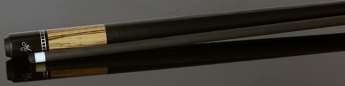 Meucci Exotic Wood Series EWSZWC Pool Cue - Zebrawood with Lizard Leat