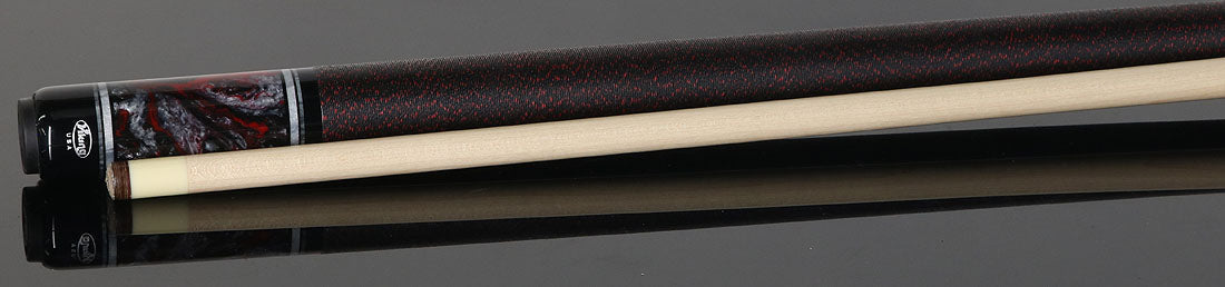 Viking TW0211 Twilight Series Play Cue - Smoke-Stained Curly Maple with Crimson Storm Premium Pearl