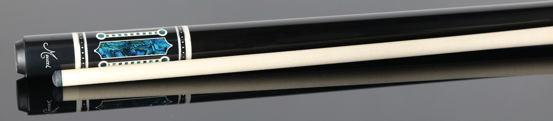 Meucci Ultra Piston UP-4M Modified Pool Cue - Ebony Stain with Abalone Points and "The Pro" Shaft