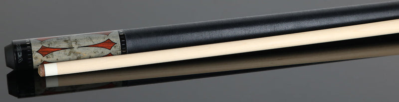 Koda KD49 Pool Cue - Gray-Stained Maple with Cocobolo Points Graphic