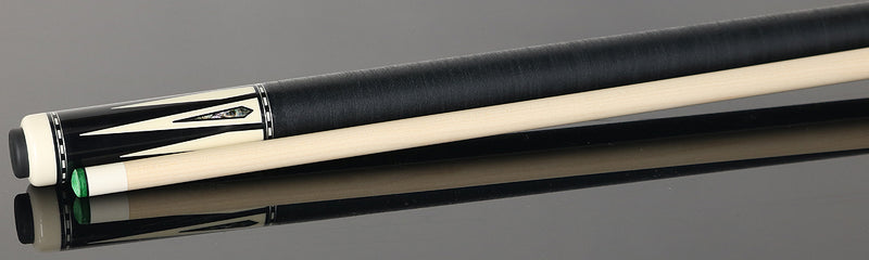 Pechauer P23R Pro R Series Pool Cue - Ebony-Stained Maple with Sim. Ivory Points and Abalone Inlays with Irish Linen Wrap