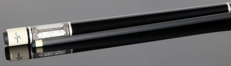 Meucci Century Series 2020GYMOPBKC Pool Cue - Gray - Mother of Pearl - Black Wrap with Carbon Shaft