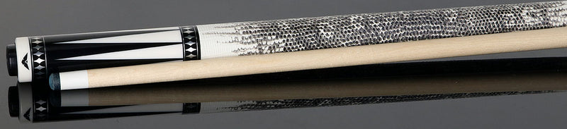 Cueroc CR-B01 Pterosaur 1 Pool Cue - Dymond Ebony Wood with White Juma Points and Ring-Tailed Lizard Wrap