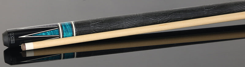 K2 KL190TL Black/Grey/Teal 4 Point Graphic Pool Cue with 11.75mm LD Shaft