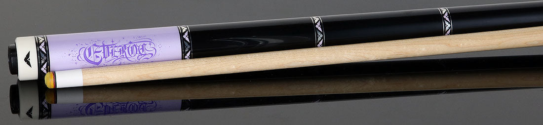 Cueroc CR-D04 Goth 2 No Wrap Pool Cue - Purple with Silver Graphic