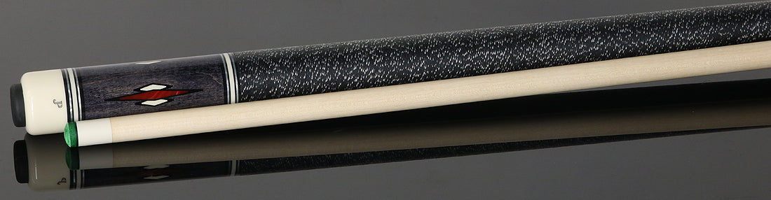 J Pechauer JP12T JP T Series Pool Cue - Smoke-Stained Maple with Red and Sim. Ivory Inlays with Irish Linen Wrap