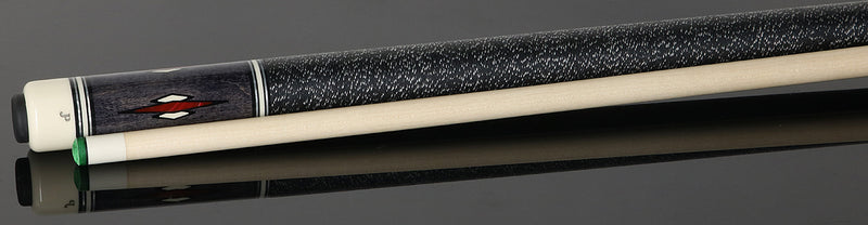 J Pechauer JP12T JP T Series Pool Cue - Smoke-Stained Maple with Red and Sim. Ivory Inlays with Irish Linen Wrap