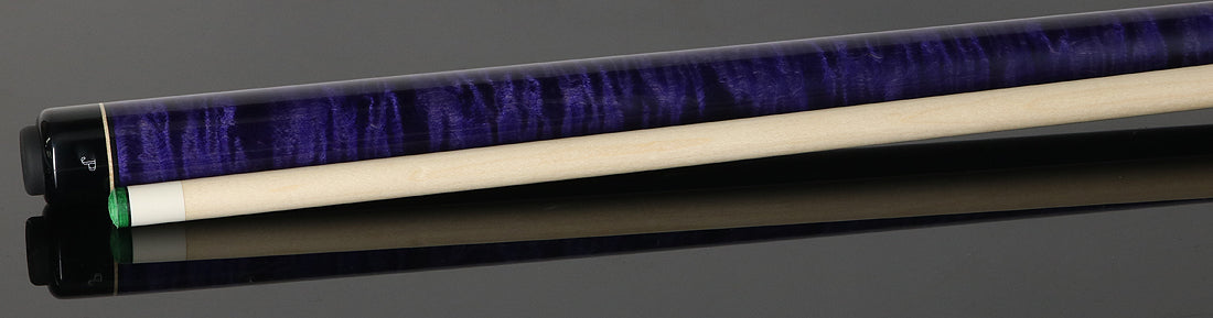 J Pechauer JP08T JP T Series No Wrap Pool Cue - Natural-Stained Maple with Purple Point Inlays