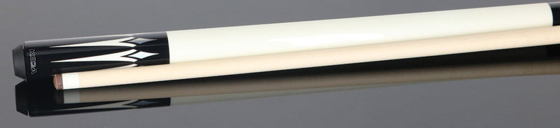 KODA KD46 No Wrap Pool Cue - 6 Black with White Point Graphic