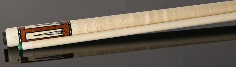 J Pechauer JP16T JP T Series No Wrap Pool Cue - Chestnut-Stained Maple with Sim. Ebony Framed Maple Points