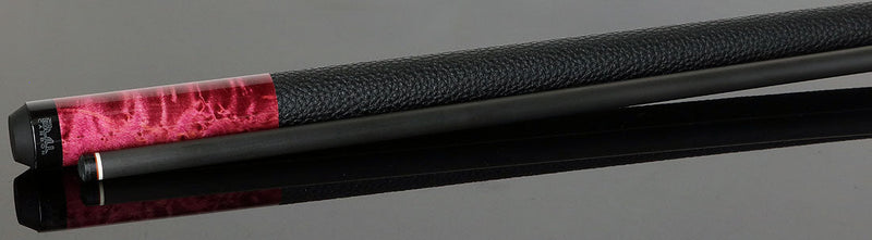 Bull Carbon BCC11C6 Play Cue - Purple-Stained Birdseye Maple with Textured Leather Wrap
