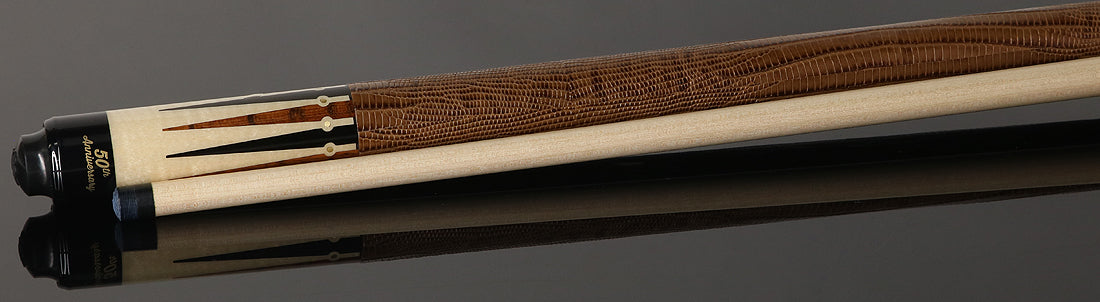 McDermott MCD50F 50th Anniversary Series Pool Cue - Birdseye Maple with Snakewood and Ebony Points with G-Core Shaft and Commemorative 1x1 Case