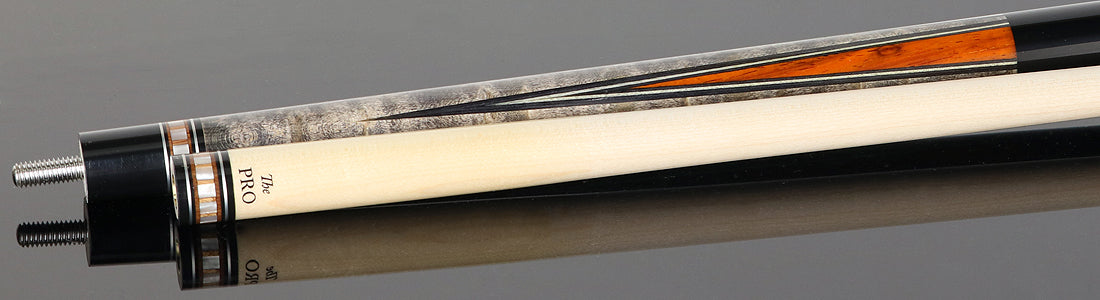 Meucci Freshman 1 Pool Cue - Gray-Stained Maple and Cocobolo Points with Pro Shaft