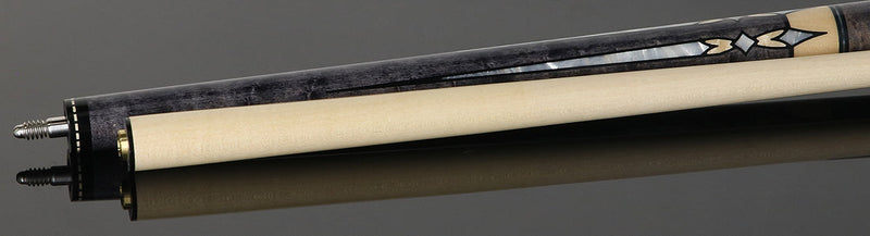 J Pechauer JP24T JP T Series No Wrap Pool Cue - Smoke-Stained Maple with Pearl Point Inlays