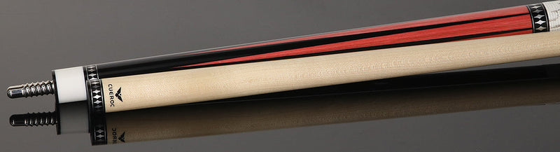 Cueroc Pterosaur 2  Ebony Dymondwood with Pink Dymondwood Points Pool Cue with Ring-Tailed Lizard Wrap