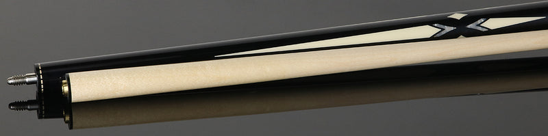 J Pechauer JP19T JP T Series No Wrap Pool Cue -  Ebony-Stained Maple with Sim Ebony Framed Pearl and Sim. Ivory Points