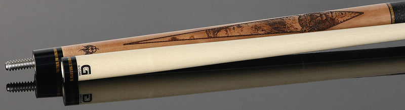 McDermott G337C2 Cue of the Month - Wildfire 3-D Engraved Leopard with Linen Wrap