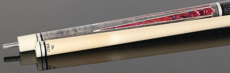 Meucci Century Series 2020GYPKBKWHP Pool Cue - Gray - Pink Pearl - Black and White - No-Wrap with Pro Shaft