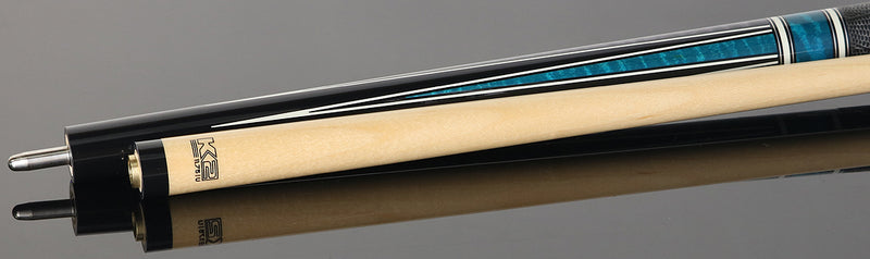 K2 KL190TL Black/Grey/Teal 4 Point Graphic Pool Cue with 11.75mm LD Shaft