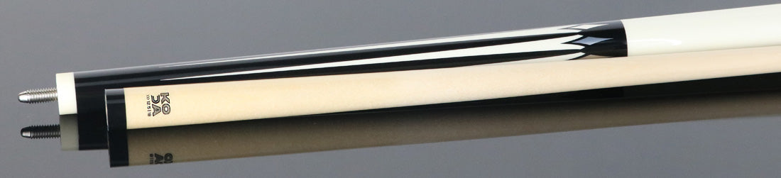 KODA KD46 No Wrap Pool Cue - 6 Black with White Point Graphic