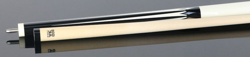KODA KD46 No Wrap Pool Cue - 6 Black with White Point Graphic
