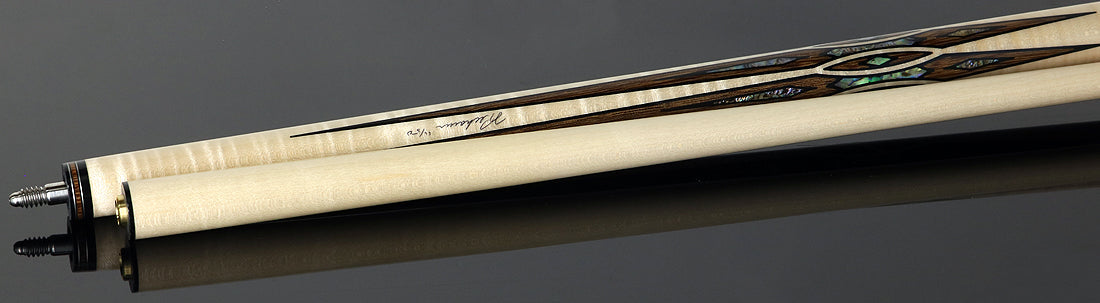 Pechauer Limited Edition Birdseye Maple with Brownheart Points and Abalone Inlays Pool Cue - PL37