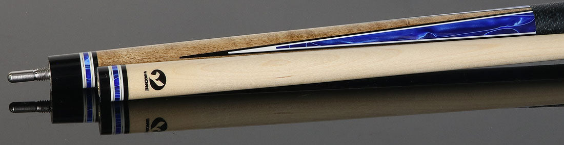 Viking TW0304 Twilight Series Play Cue - Khaki-Stained Birdseye Maple with Cerulean Tide Premium Pearl Points