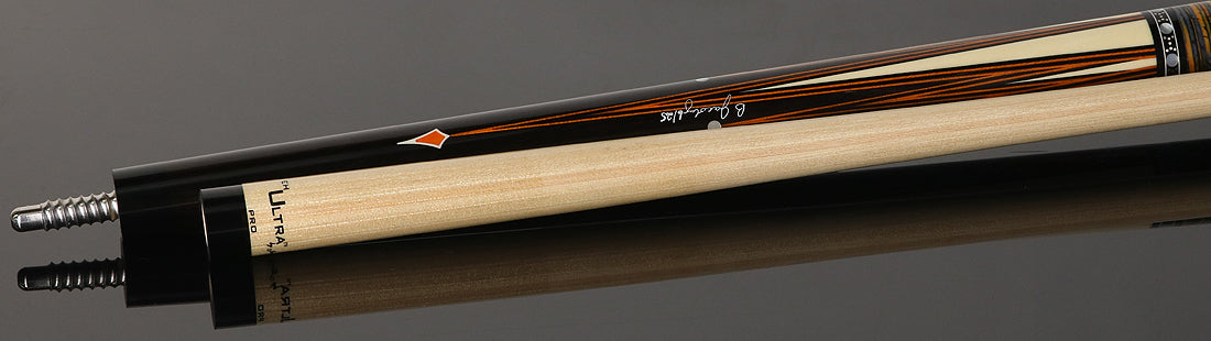 Jacoby Custom Orange Raven Pool Cue with Stacked Leather Wrap - 0917-52SWOR